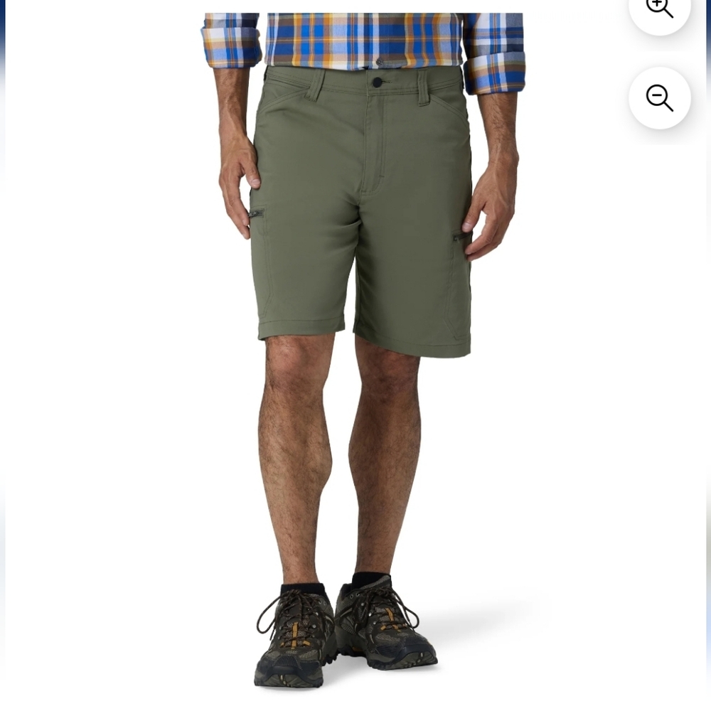 Wrangler Men's Performance Zip Cargo Shorts with UPF 50 Dusty Olive 46